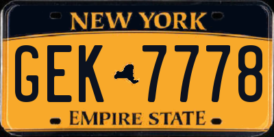 NY license plate GEK7778