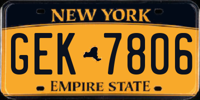 NY license plate GEK7806