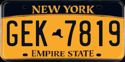 NY license plate GEK7819