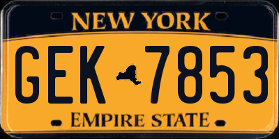 NY license plate GEK7853