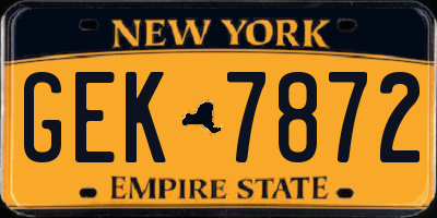 NY license plate GEK7872