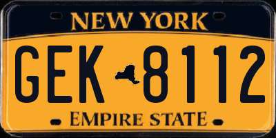 NY license plate GEK8112