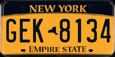NY license plate GEK8134