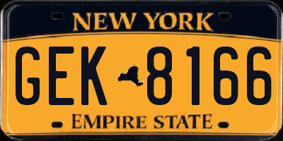 NY license plate GEK8166