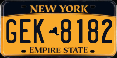 NY license plate GEK8182