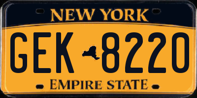 NY license plate GEK8220