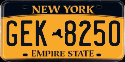 NY license plate GEK8250