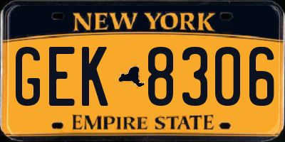 NY license plate GEK8306