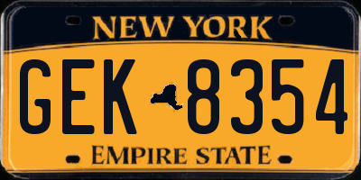 NY license plate GEK8354