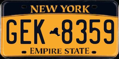 NY license plate GEK8359