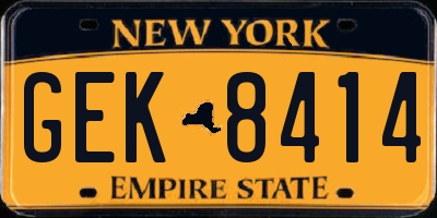 NY license plate GEK8414