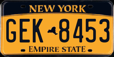 NY license plate GEK8453
