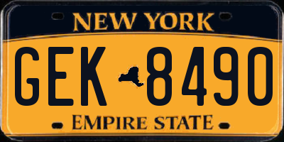 NY license plate GEK8490