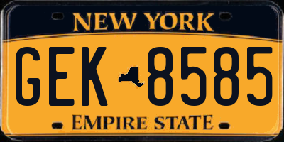 NY license plate GEK8585