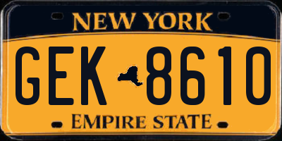 NY license plate GEK8610