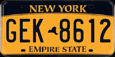 NY license plate GEK8612