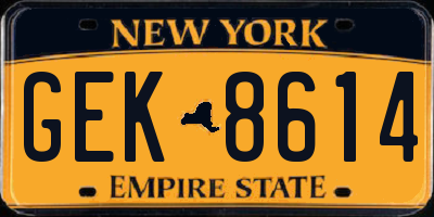 NY license plate GEK8614