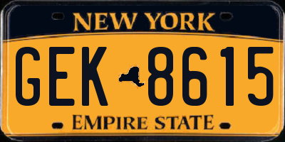 NY license plate GEK8615