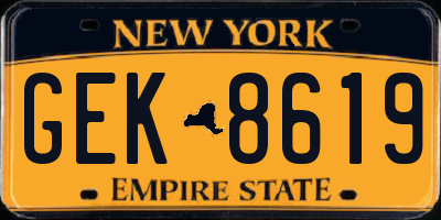 NY license plate GEK8619