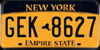NY license plate GEK8627