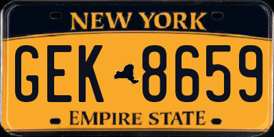 NY license plate GEK8659