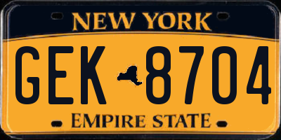 NY license plate GEK8704