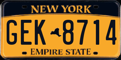 NY license plate GEK8714