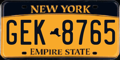 NY license plate GEK8765