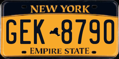 NY license plate GEK8790