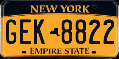NY license plate GEK8822