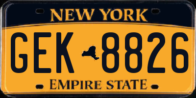 NY license plate GEK8826