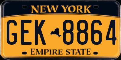 NY license plate GEK8864