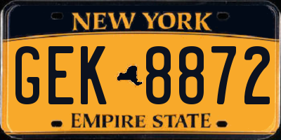 NY license plate GEK8872
