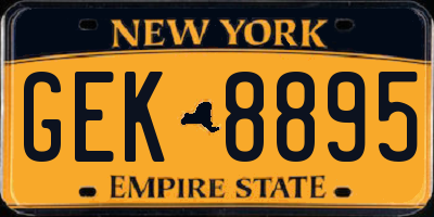 NY license plate GEK8895