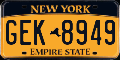 NY license plate GEK8949