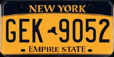 NY license plate GEK9052