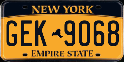 NY license plate GEK9068