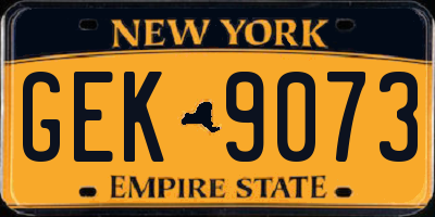 NY license plate GEK9073