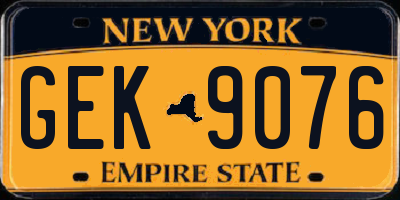 NY license plate GEK9076