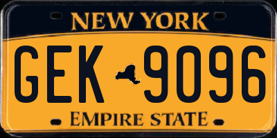 NY license plate GEK9096