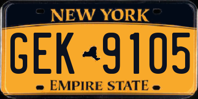 NY license plate GEK9105