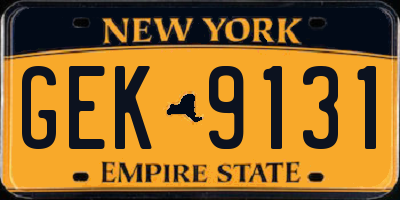 NY license plate GEK9131