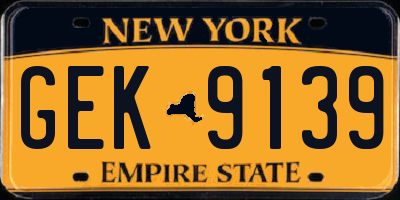 NY license plate GEK9139