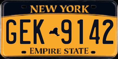 NY license plate GEK9142