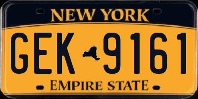 NY license plate GEK9161