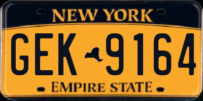 NY license plate GEK9164