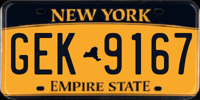 NY license plate GEK9167