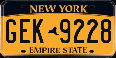 NY license plate GEK9228