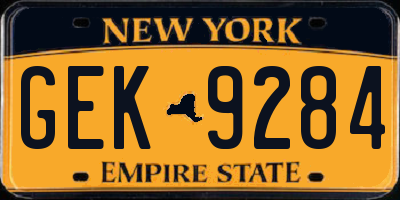 NY license plate GEK9284