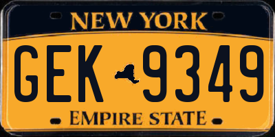 NY license plate GEK9349